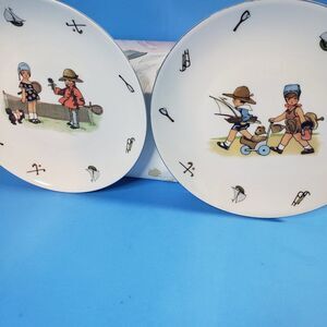 CUTE Pier 1 One Imports Porcelain Nostalgic Children Plates Made in Germany